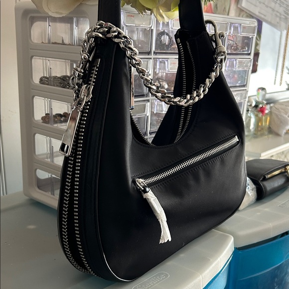 Rebecca Minkoff Black Shoulder Bag with Silver Chain - Picture 8 of 8